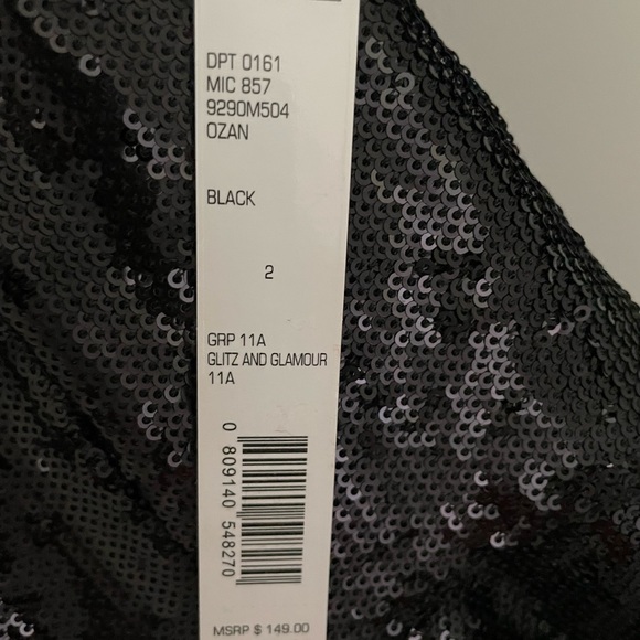 NWT women’s sequin peplum top - blk size 2 - Picture 11 of 12